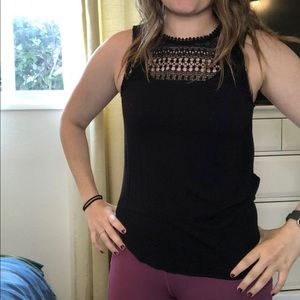 Black tank with crochet top size S